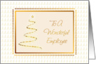 Gold Tree Christmas Card For Employee card