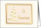 Gold Tree Christmas Card-In Remembrance card