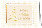 Gold Tree Christmas Card For Co-Worker card