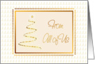Gold Tree Christmas Card From All Of Us card