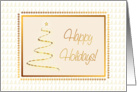 Happy Holidays Gold Tree Christmas Card