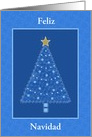 Feliz Navidad-Holiday Tree-Gold Star-Spanish-Custom card