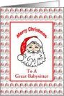 Merry Christmas-For Babysitter-Santa Claus-Custom card