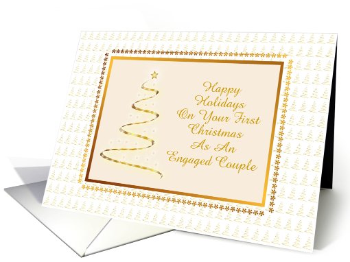 Christmas-Gold Tree For First-Engaged Couple-Custom card (1001255)