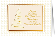 Christmas-Gold Tree For First-Engaged Couple-Custom card