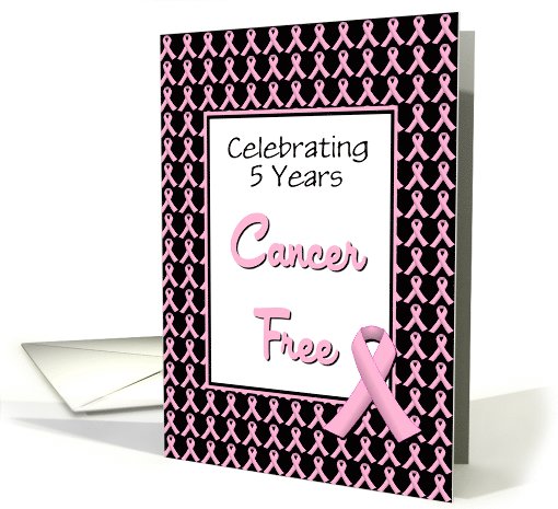 Invitation-Pink Ribbons Cancer Free-5 Years-Custom card (1013023)