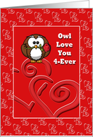 Owl With Rose/Hearts/Love/ card