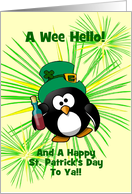 St. Patrick’s Day Drunken Penguin with Booze/Custom Card