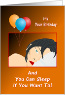 Happy Birthday/Tired Lady/Balloons/Humor/For Her card