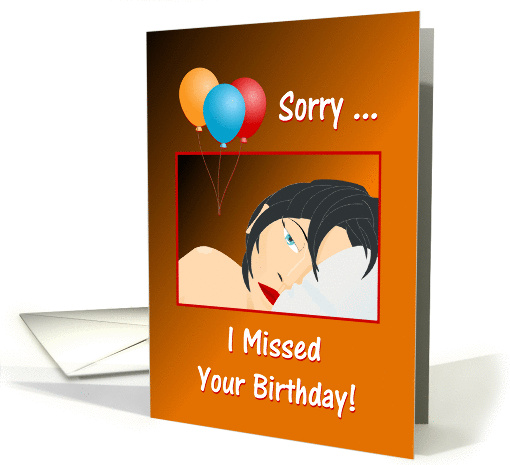 Belated Birthday/Tired Lady/Balloons/Humor card (1063723)