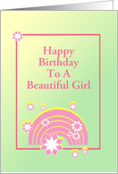 Pink Rainbow Design/Custom Birthday Card For Girl card