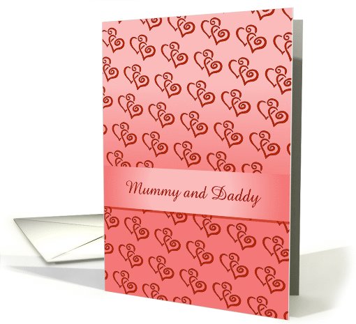 Anniversary/Mummy and Daddy//Hearts/Ribbon/Custom card (1069525)