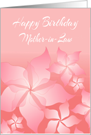 Birthday Card With Floral Abstract/For Mother-in-Law card
