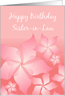 Birthday Card With Floral Abstract/For Sister-in-Law card