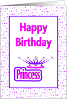 Happy Birthday Princess With Pink and Purple Crown card