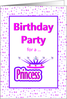 Birthday Party Invitation/Princess/Pink/Purple/Crown card