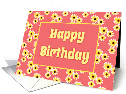 Birthday Card With Cute Yellow Daisies/Design card (1116706)