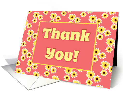 Thank You Card With Cute Yellow Daisies Design card (1116782)