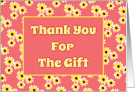 Thank You For The Gift Card With Cute Yellow Daisies/Design card