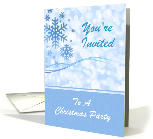 Christmas Party Invitation With Blue Snowflake Design/Custom card