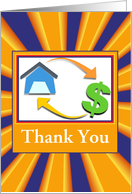Business/Thank You/Home Finance/House and Money Sign/Custom card