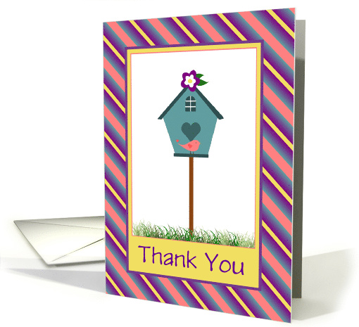 Cute Thank You Birdhouse and Bird/Card For Realtor/Custom card
