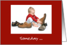 Boy Trying To Fill Daddy’s Shoes For Dad card