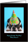 Happy Freegin Berfday Dog In Birthday Party Hat card