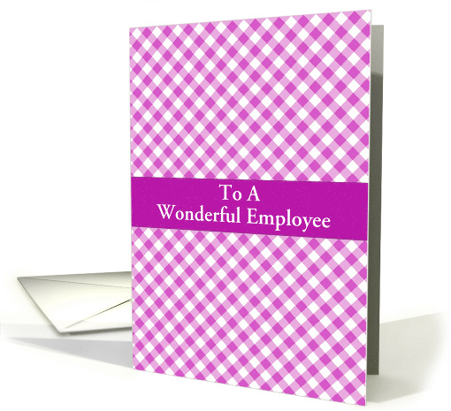 Employee Anniversary Pink Gingham Custom card (1212422)