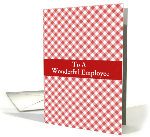 Happy Anniversary Employee/Red Gingham Custom card (1212496)