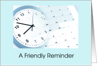 A Friendly Reminder Clock and Calendar For Appointment card
