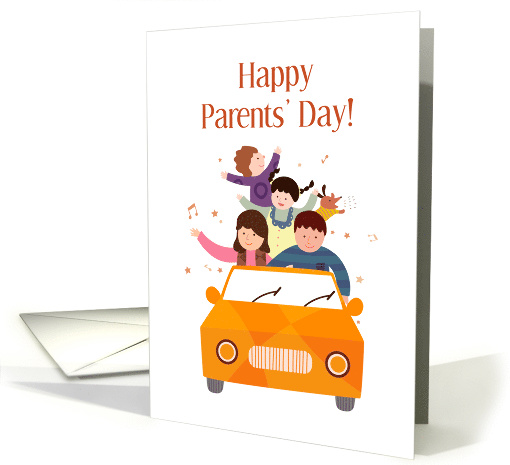 Happy Parents' Day Family Of Four In Automobile card (1230188)