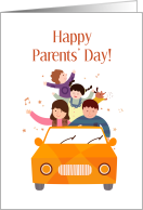 Happy Parents’ Day Family Of Four In Automobile card