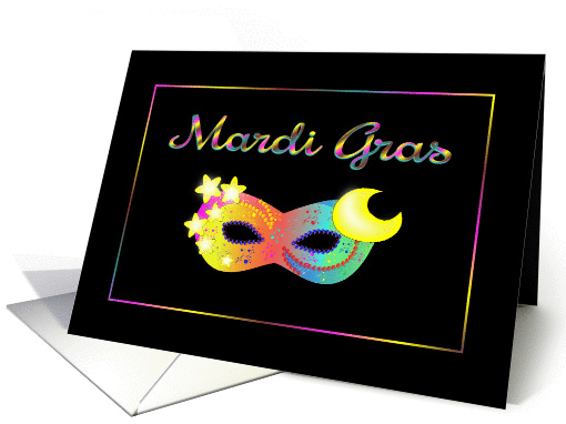 Mardi Gras/Beautiful Mardi Gras Mask Card/Pastel Colors card (1236980)