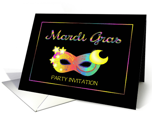 Mardi Gras Mask Custom Invitation With Pastel Colors card (1237002)