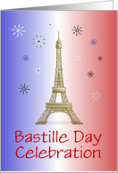 Bastille Day Party Invitation/Eiffel Tower/Blue White Red/Custom card