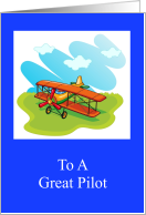 Happy Birthday To A Great Pilot With Plane Sky Clouds card