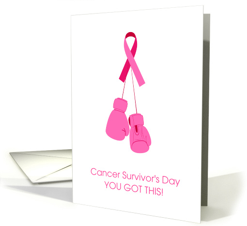 Pink Boxing Gloves Cancer Survivor's Day Words Survivor... (1254824)