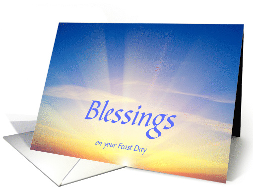 Blessings On Your Feast Day With Heavenly Clouds card (1260998)