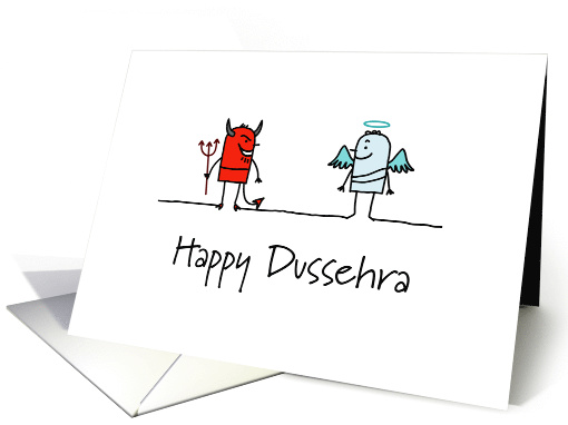 Happy Dussehra Angel And Devil card (1264600)