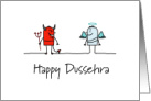 Happy Dussehra Angel And Devil Card