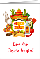Invitation Cinco de Mayo Mexican Foods With Maracas Sombrero Tequila card