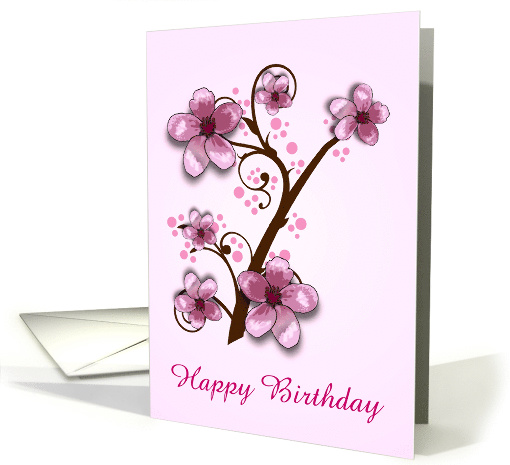 Birthday Card With A Pink On Pink Floral Design/Custom card (1285740)