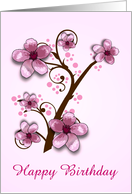 Birthday Card With A Pink On Pink Floral Design/Custom card