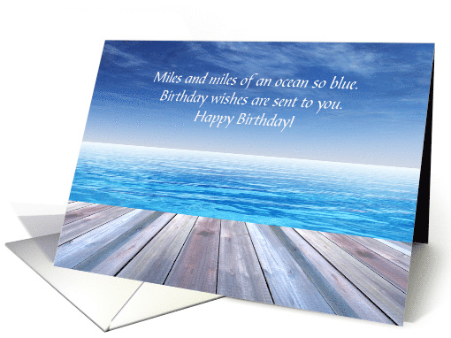 Birthday Wishes Sent Miles And Miles From Across The Ocean Blue card