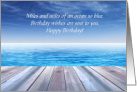 Birthday Wishes Sent Miles And Miles From Across The Ocean Blue card