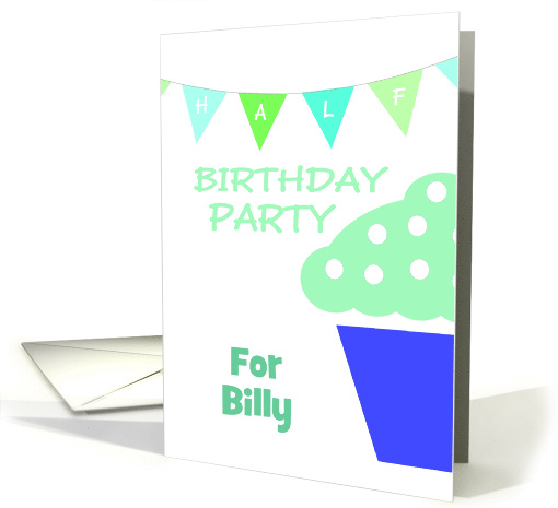 Half Birthday Party Invitations Party/Custom Name Card For Boys card