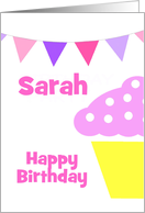 Happy Birthday/Cupcake/Custom Name Card For Girls card
