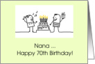 70th Birthday For Nana With Cake Candles And Gift card