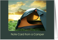 Tent And Sunset Camp Notes Thinking of you card